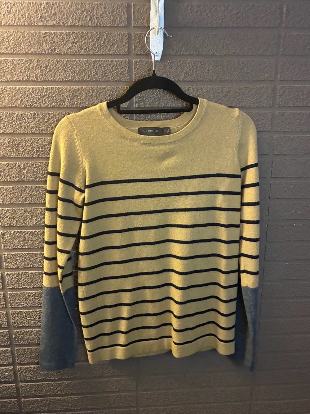 The Limited Striped Wool Blend Sweater Beige Colorblock Size M